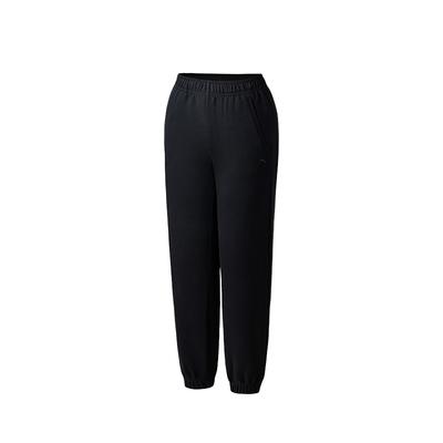 Calça Esportiva Tricotada Confortável Simples Versátil Solta com Punho na Barra Cintura Média Feminina 962537309-1