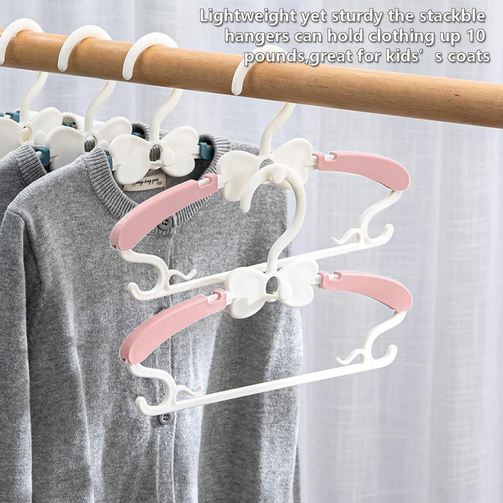 Baby Clothes Hangers, 11-14.5" Adjustable Kid Hangers for Newborn Closet, Infant Hanger for Toddler Pant, Coat Hanger for Boy Girl Nursery Clothing