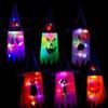 Halloween Glowing Witch Hat Lanterns Hanging Decoration for Garden Porch Room Indoor Outdoor Holiday Party Props Decor