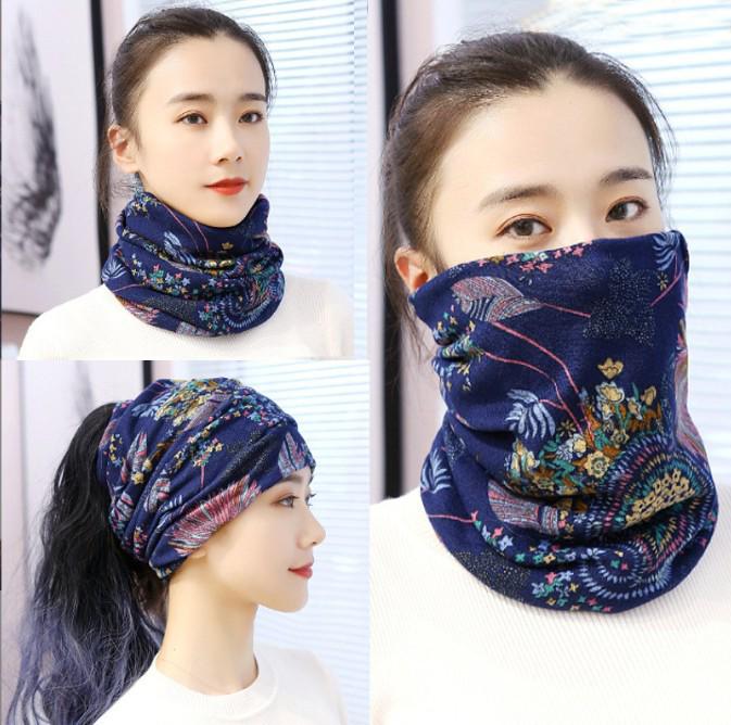 Autumn-Winter Double Layer Neck Warmer & Beanie Face Mask Headscarf