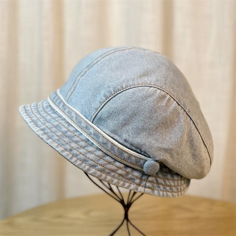 New Style Foldable Denim Fisherman Hat For Women Fashionable Ol Style Adjustable Size Sun Protection