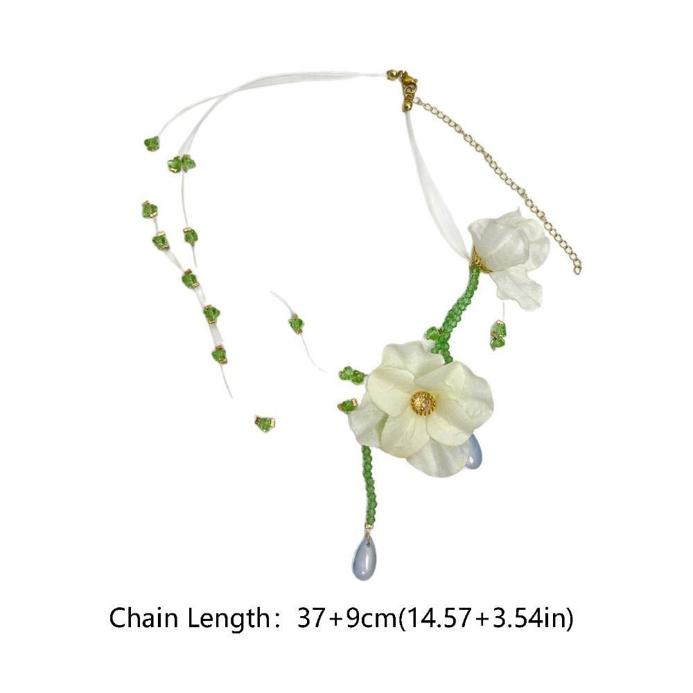 Minority Design Resin Flower Necklace Korean Style Tassel Earrings  Birthday Gift