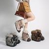 Winter Flauschige Schnürung Damen Schneestiefel Prägnant Absatzsteigernde Schuhe Weiblich Dicke Sohle Warm Baumwolle Kurze Stiefel Zapatos De Muje