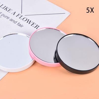 Portable Makeup 5X 10X Magnifying Cosmetic Round Mirror With Two Suction Cup