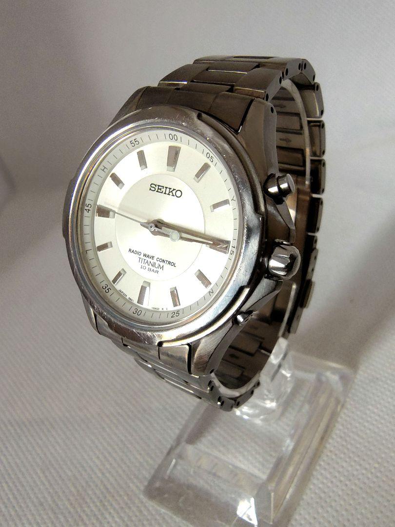 

[Б/У] Часы Seiko Navy Titanium с радиоконтролем, батарейка, 5B21-0AB0
