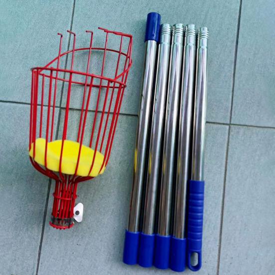 Fruit Picker Pole Telescopic Spliceable Rod with Basket Metal Extendable Picking Pole Garden Tool for Harvesting Apples Oranges Avocados from