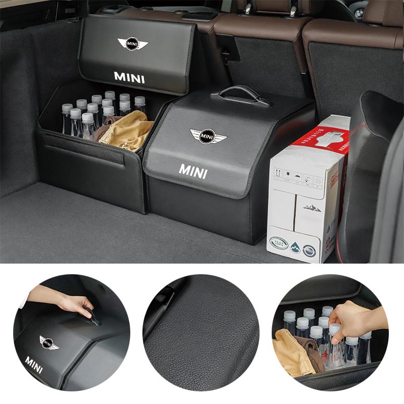 Car Trunk Storage Bag Leather Camping Box Collapsible For BMW Mini Works Cooper F54 F55 F56 F57 F60 R50 R52 R53 R55 R56 R57 R58