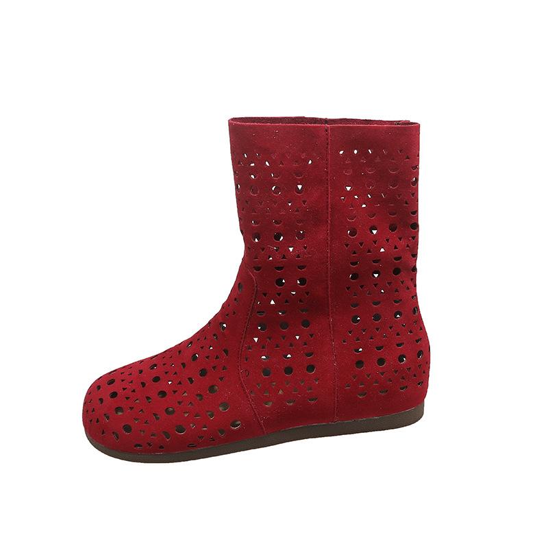 Fashion Comemore Women Summer Short Boots New Fashionable Square Head Hollow Out Woman's Shoes Flat Bottom Cool Sandals Boots for Women