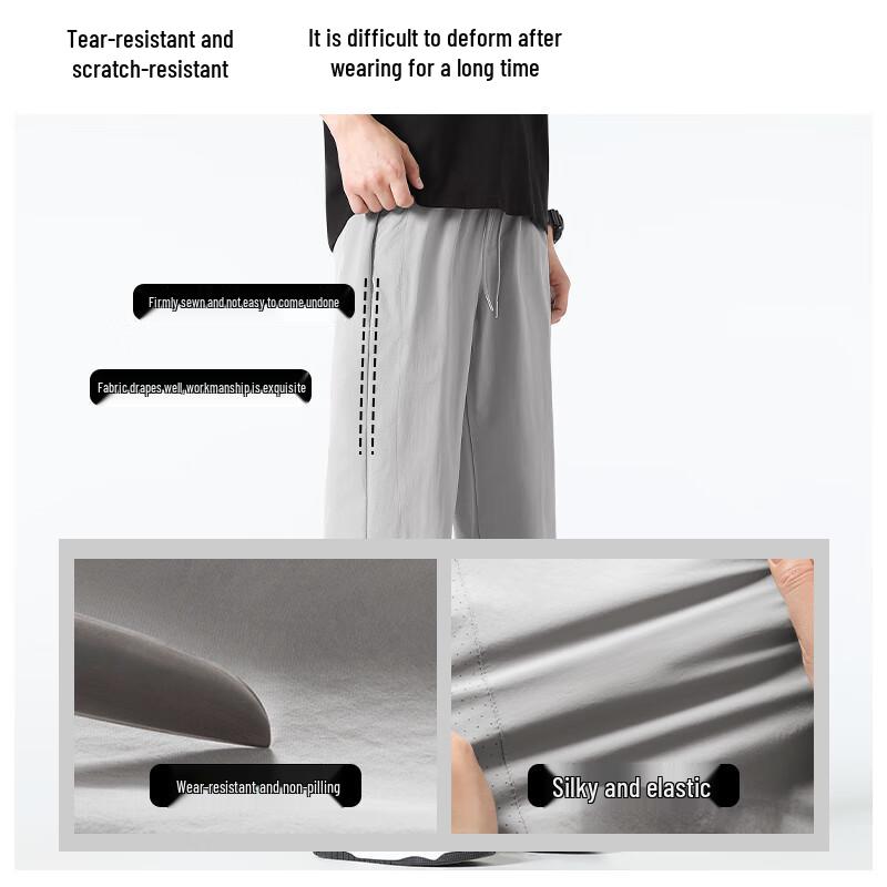 Mark Fairwhale Men's 2025 Summer Loose Breathable Curved-Leg Straight Casual Pants