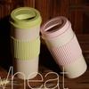 Reusable Coffee Tea  Cup Wheat Straw Mug Coffee Cup With Lid Home Outdoor Water Bottle