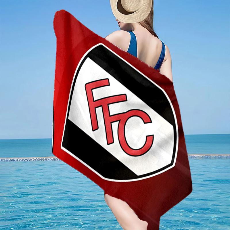 1 Stück Fulham Wappen Design Strandtuch - Weich, Saugfähige Mikrofaser, Leicht, Ideal für den Strand, Partys, Reisen, Camping Fan Geschenke