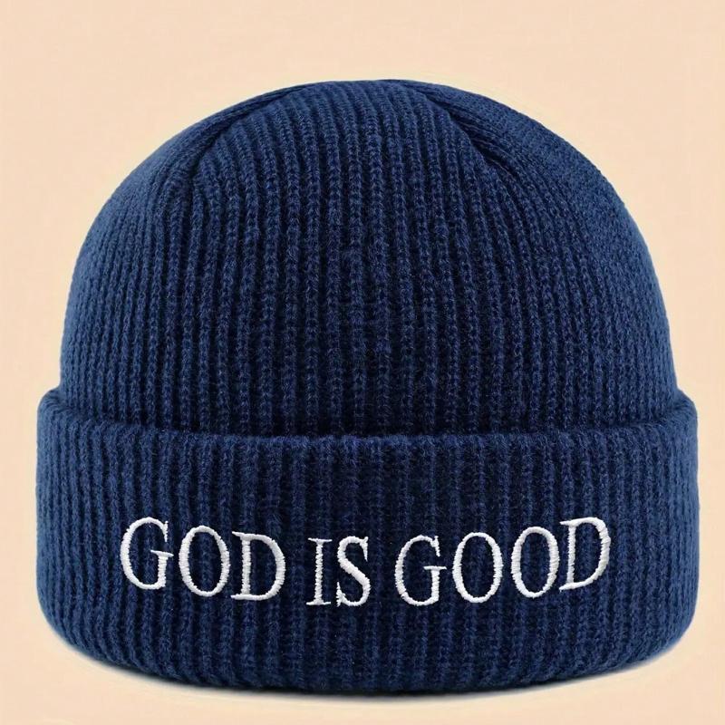 1pc God Is Good Christian Faith Warm Knitted Hat Unisex Skiing,Cycling,Gatherings and Daily,Giving Gifts to Family and Friends