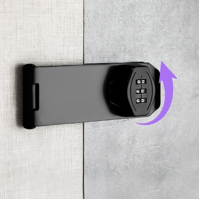 AntiTheft Password Drawer Lock 3Digit Combination Lock Cabinet Hasp Lock with Code Lockers Keyless Lock Durable