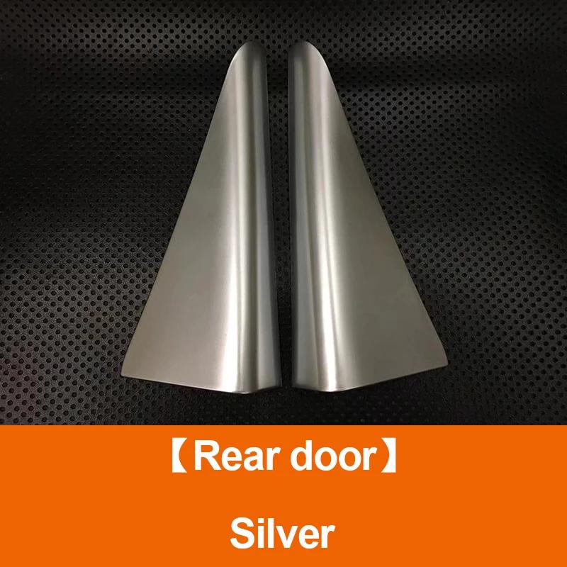 For Honda crv CR-V 2017- Carbon Car Front Door Window Inner Triangle A Colum Cover Stickers Trim Accessories Rear Silver