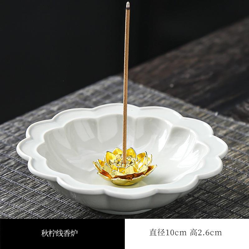 Four Seasons Flower Plate Incense Holder Handmade Mist Smoking Steamers Incense Burners Meditation Censer Buddhism Craft Gift