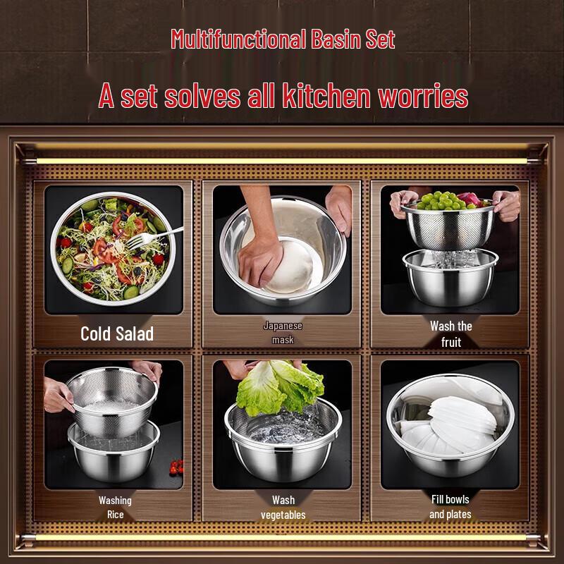 Sansigang 304 Thickened Stainless Steel Kitchen Basin Set