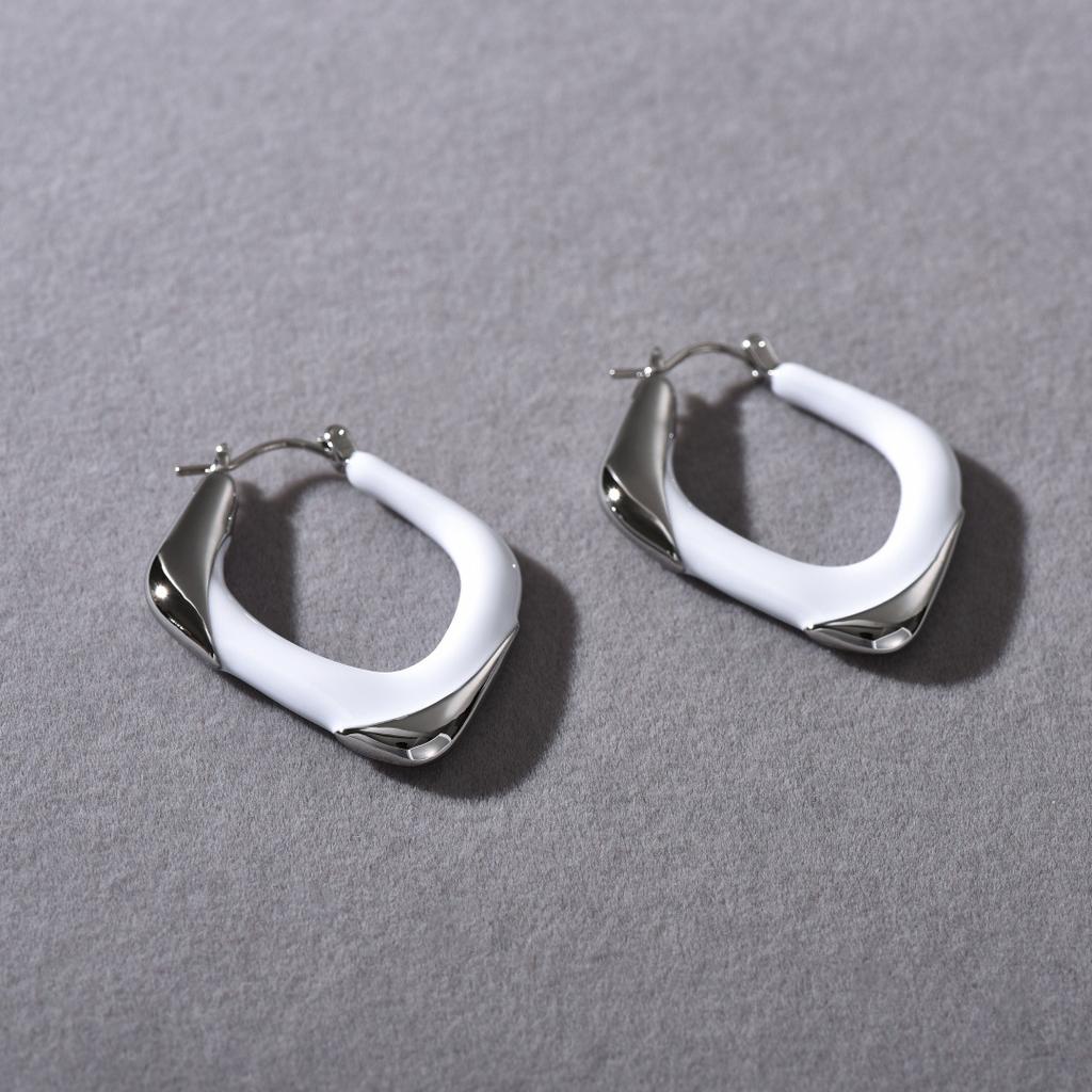 Original Design Copper Platinum Plated Premium Drop Glaze Retro Ear Buckle Earrings Fashion Personality Unique Trend Earrings