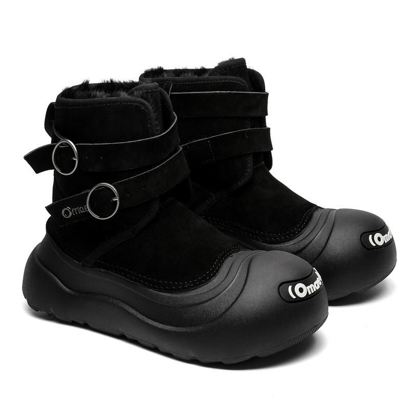 3658 [Ju Jingyi] OMAET Snow Boots Thick-soled Warm Waterproof Big Head Shoes