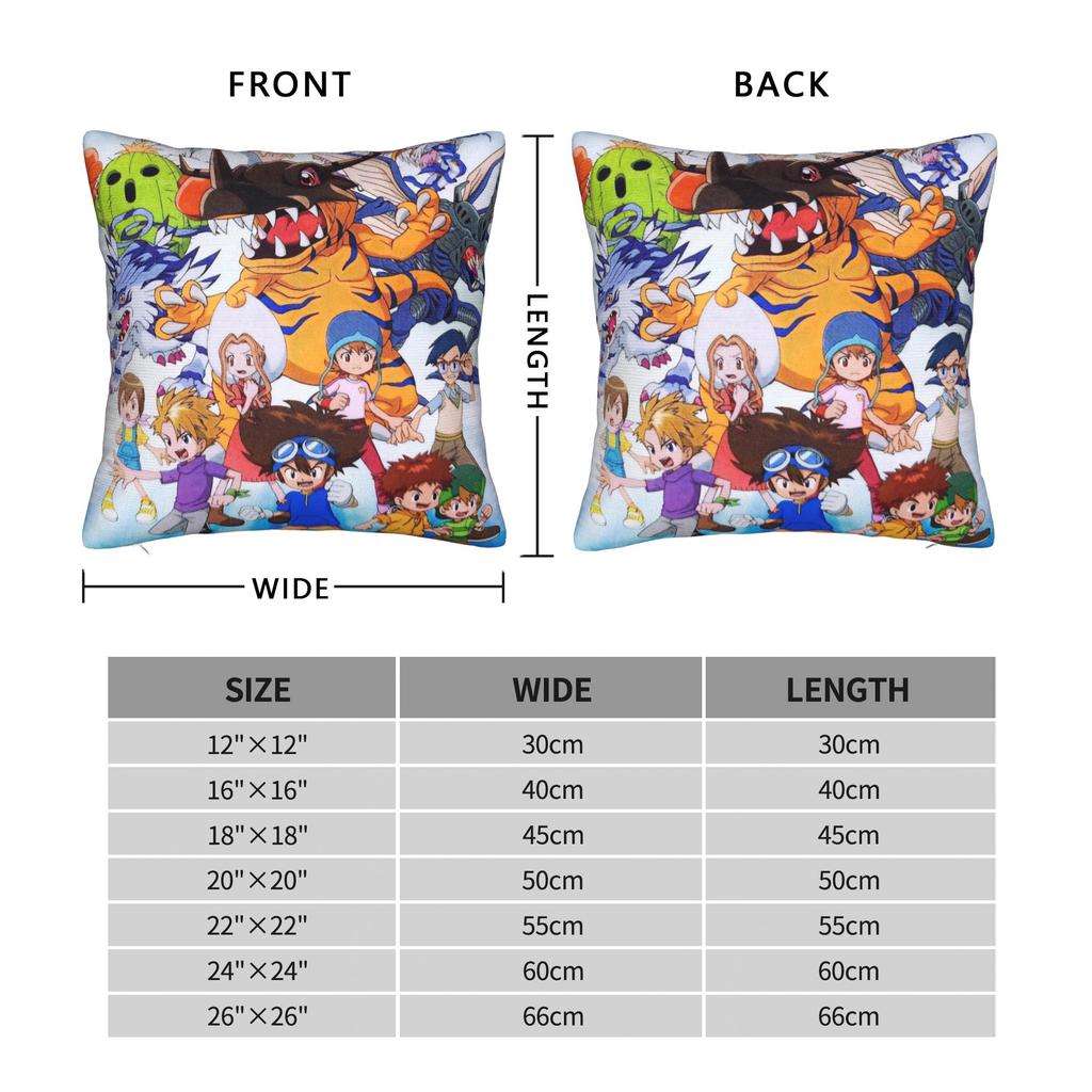 Digimons Anime Square Pillow Cases Tentomon Cushion Covers Creative Zippered Decorative Pillowcase For Living Room 40*40Cm