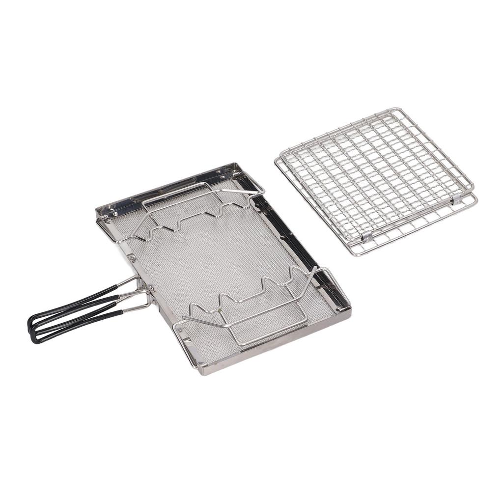Camping Stove Toaster Foldable Portable Stable Structure Stainless Steel Outdoor Stovetop Toaster for Picnic