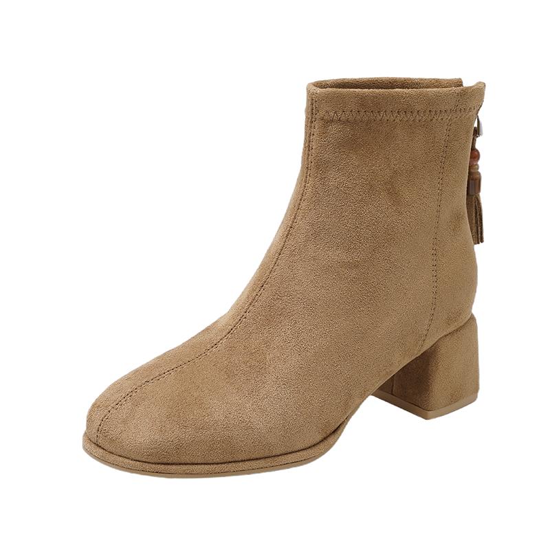 Fashion Brand New Women's Casual Solid Color Suede Short Boots Brand Designer Autumn Women's High Quality Soft Bottom Chelsea Boots