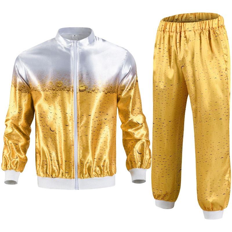 Giacca e pantaloni da tuta disco tuta da jogging stile retrò festa a tema carnevale