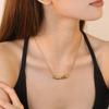 Minimalist Fashion Irregular Pendant Necklace Stainless Steel Daily Gentle Wear INS Jewelry for Girls Accessories Birthday Gift