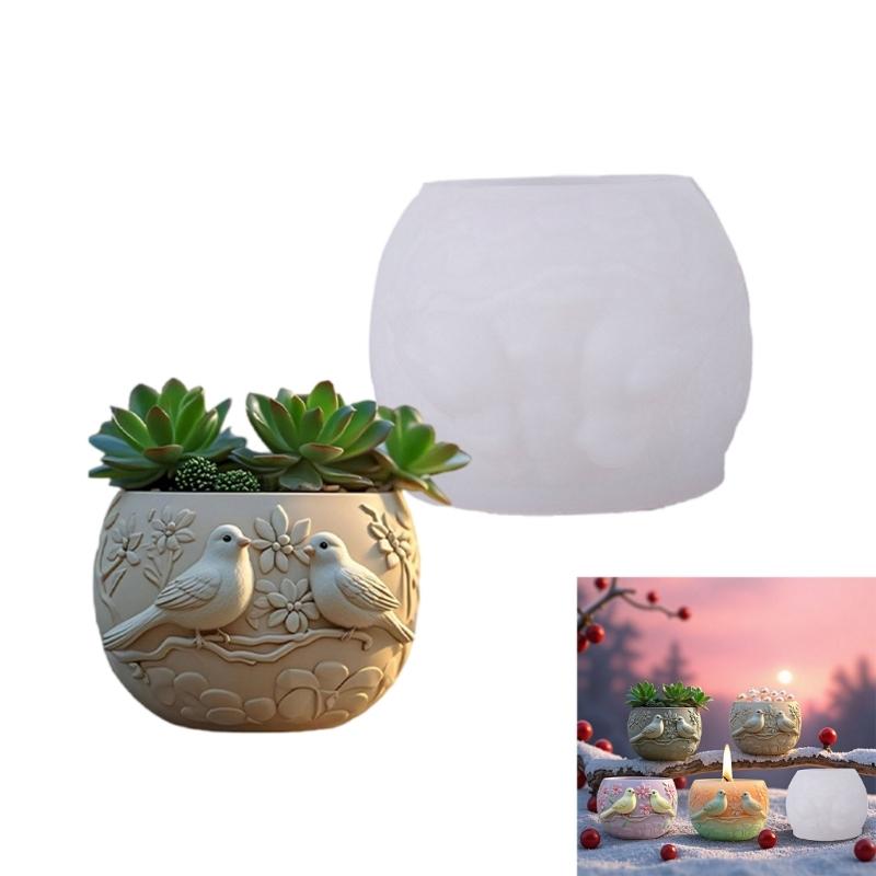 Silicone Birds Planter Craft Mold Suitable for Resin Jewelry Concrete Cement Crafting and Home Decorating Projects
