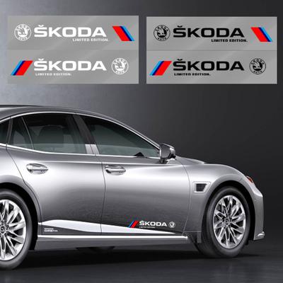 2Pcs Car Body Decoration Stickers Door Personalized Sporty Stickers for Superb Octavia Kodiaq Yeti Rapid Karoq Fabia Kamiq Enyaq Vis