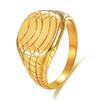 New Retro Stainless Steel Rings for Women Men Irregular Cracked Wide Ring Gold-plated Jewelry Party Wedding Gift Wholesale