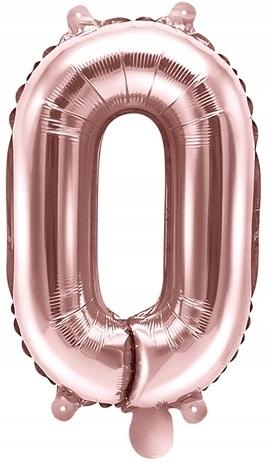 Balon Foliowy Cyfra "0" 35Cm Różowe Złoto 1 Szt.
