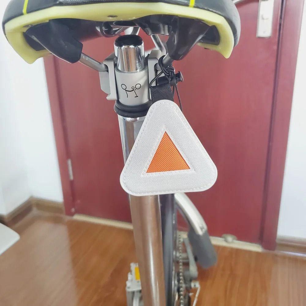1Pcs Safety Warning Reflective Triangle Sign with Spring Hook Hanging Tag  Night Cycling Riding