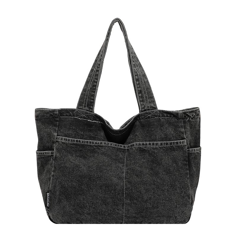 Vintage Denim Bag Women's Large Capacity Lightweight Handbag Tote Bag Student Class Crossbody Bag