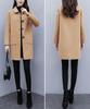 Women's Mid-Length Wool Coat - Korean Style, Loose Fit, Plus Size, Slimming, Age-Reducing, for 2025 Autumn/Winter