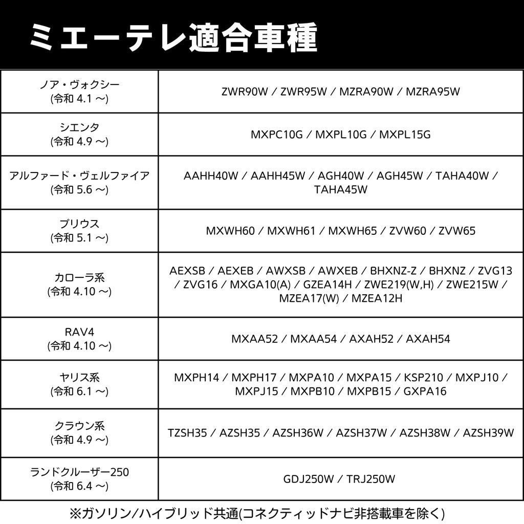Noanoa90 Miethere BASIC Basic TV Kit, Made in Japan, Toyota, TV Kit, TV Canceller,