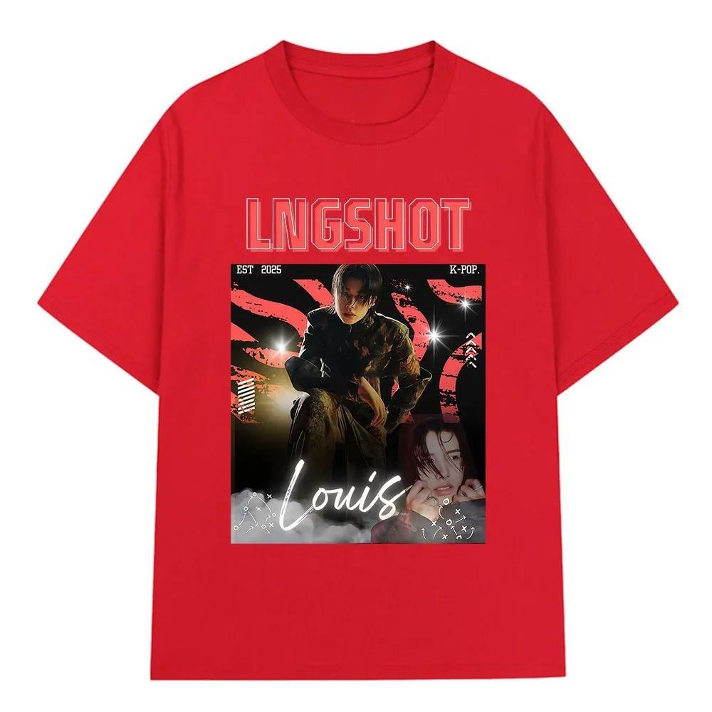 2026 Korean Kpop Hip Hop Group Lngshot LOUIS Graphic T Shirt Men Women Clothing Fashion Oversized Short Sleeve Cotton Casual T-shirts