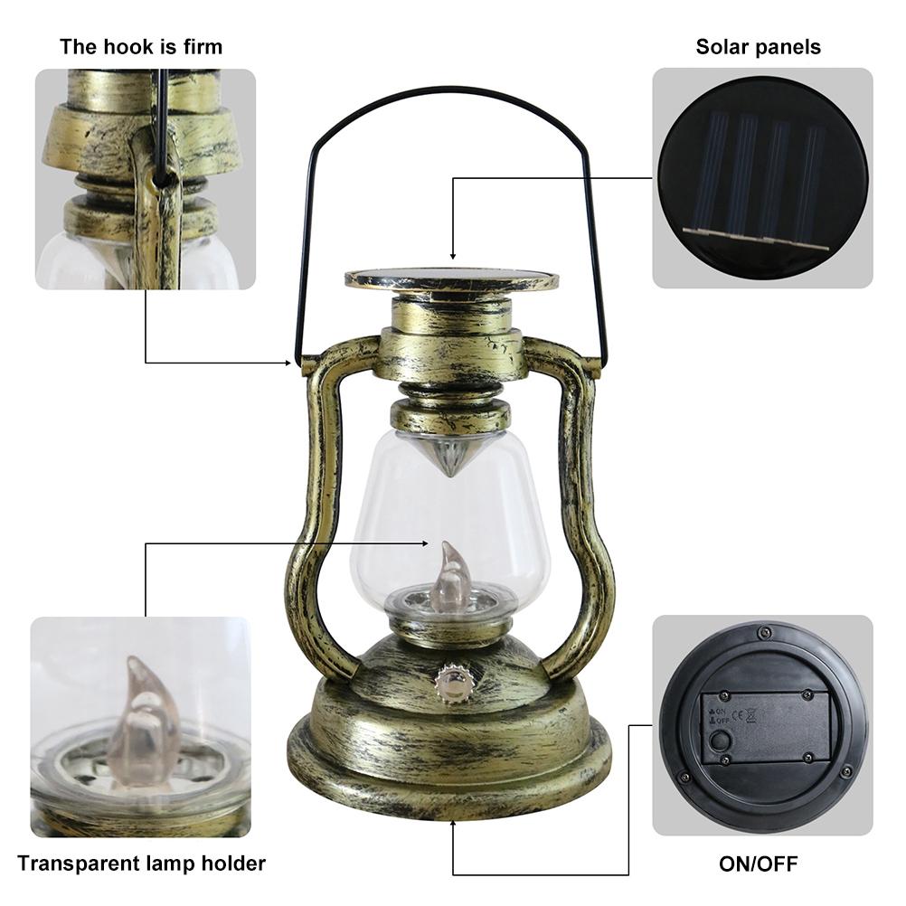 Outdoor Hanging Solar Lights Solar Powered Retro Lanterns Bright Landscape Lanterns Lamp Decor for