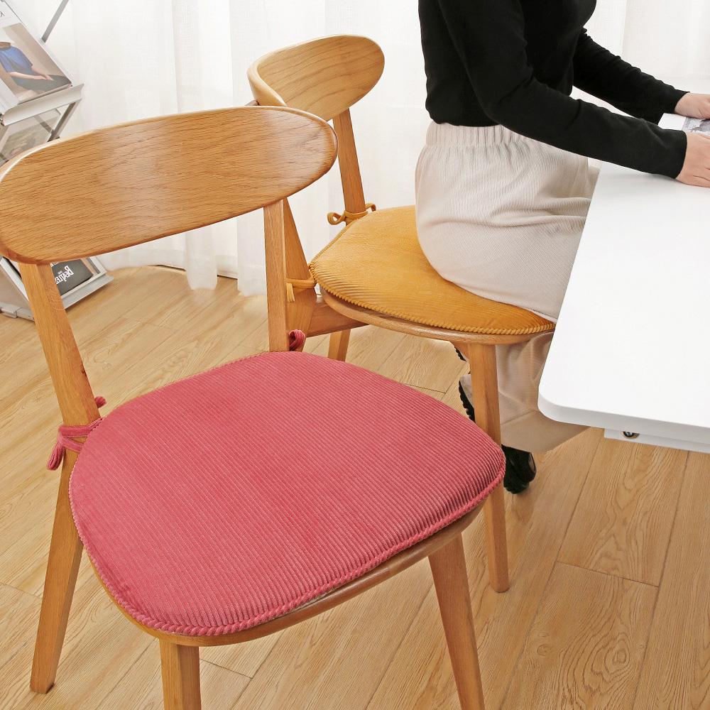 Thickened D-Shape Corduroy Seat Cushion For Dining Chairs,Classic Style,All-Season Comfort, Sewn Seam Closure, Multipurpose Use