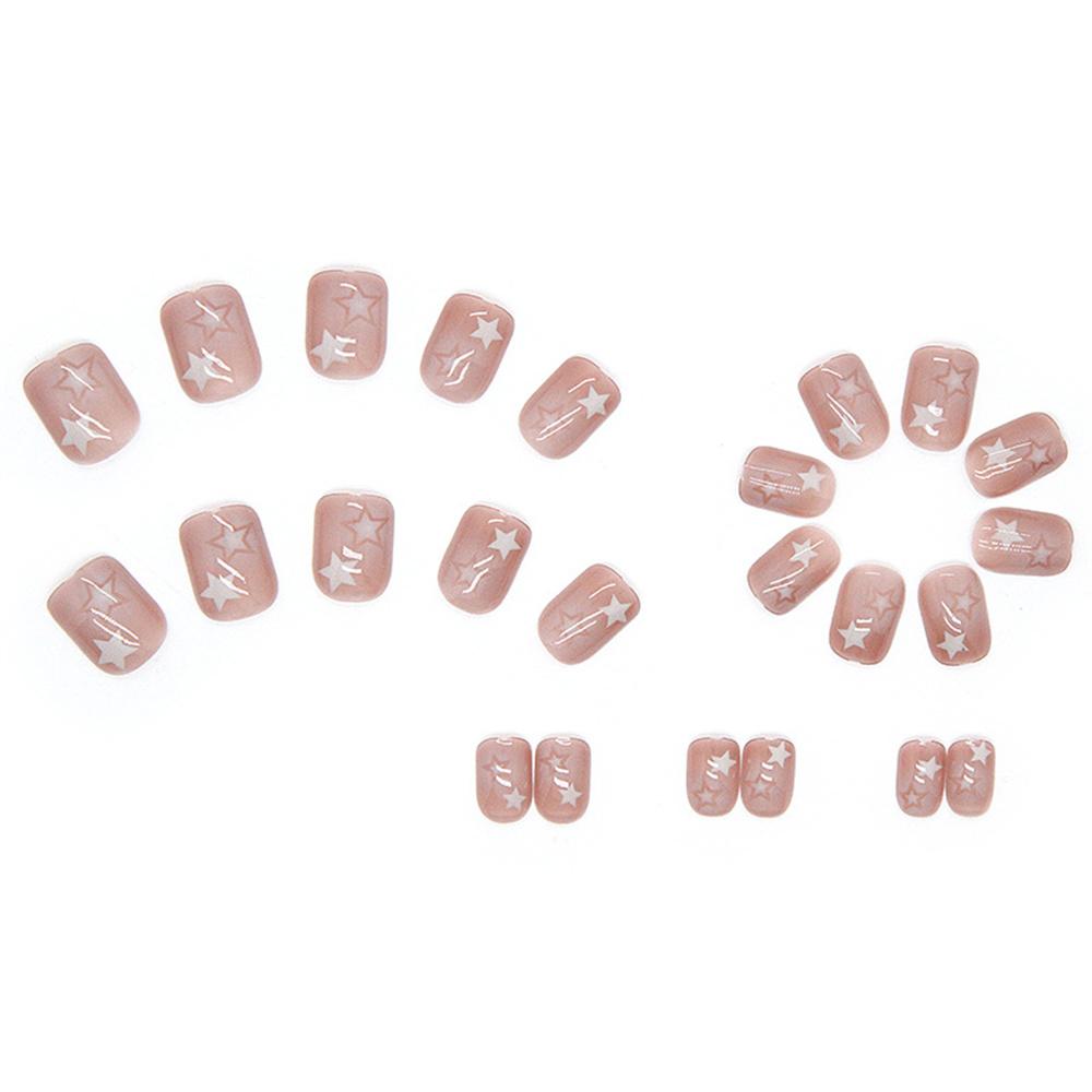 Shining Stars Press-on Nails Sweet & Charming Reusable False Nails for Girls Women DIY Manicure