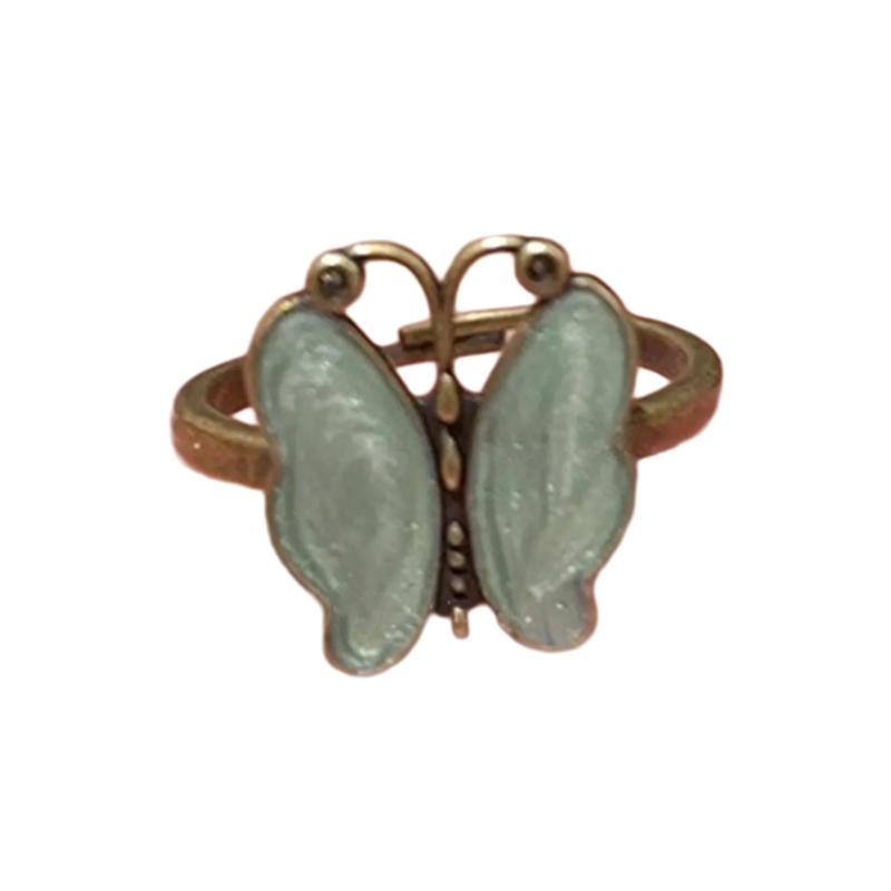 Unique Butterfly Flower Ring Retro Style Statement Pieces For Fall Winter Outfits Fashion Jewelry Gift