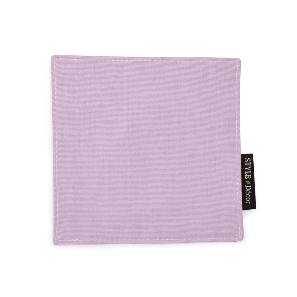 STYLE Decor Reversible Coasters, Stylish Fabric, Washable, Set of 4, Nordic Style, Solid Lavender, W3002920