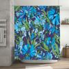 Blue Green Floral Shower Curtain Modern Home Decor in Vivid Colors for Bathroom Decoration (80 characters)