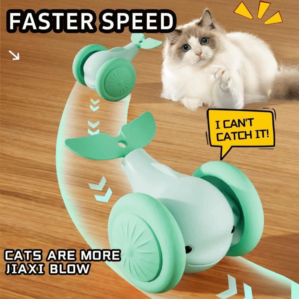 USB Charging Cat Interactive Whale Toy Running Car Plastic Cat Teaser Toy Interactive Automatic Rolling Ball