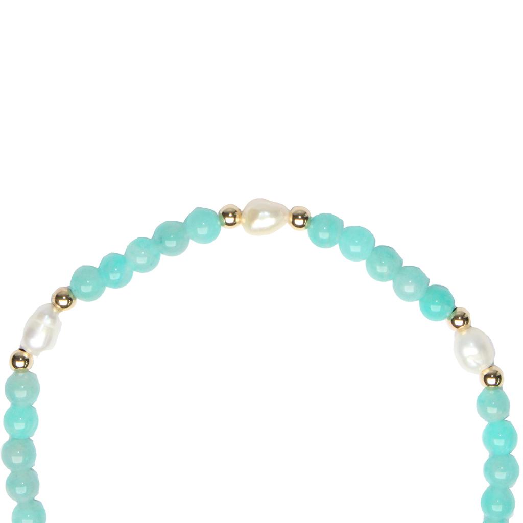 Bien Vetu 4Mm Amazonite X Freshwater Pearl Gf Layered Wb