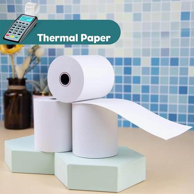 3 1/8 Zoll x 50 Fuß Thermopapier-Quittung, Quittungspapier POS-Kassenpapier für Kreditkartenlesegeräte, quadratischer Terminaldrucker
