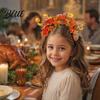 Non-slip Headband Halloween Hair Hoop Black with 3D Pumpkin Autumn Leaves Day Of The Dead Red Flowers Universal Thanksgiving Party Accessory Hoop