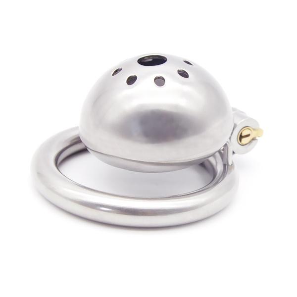 Stainless Steel Small Male Device Short Cage with Stealth Ring Adult Toys