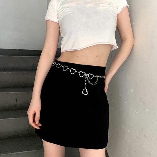 Fashion Heart Shape Pants Belt Adjustable Extended Chain Long Tassel Dress Belt Waist Chain Clothing Accessories