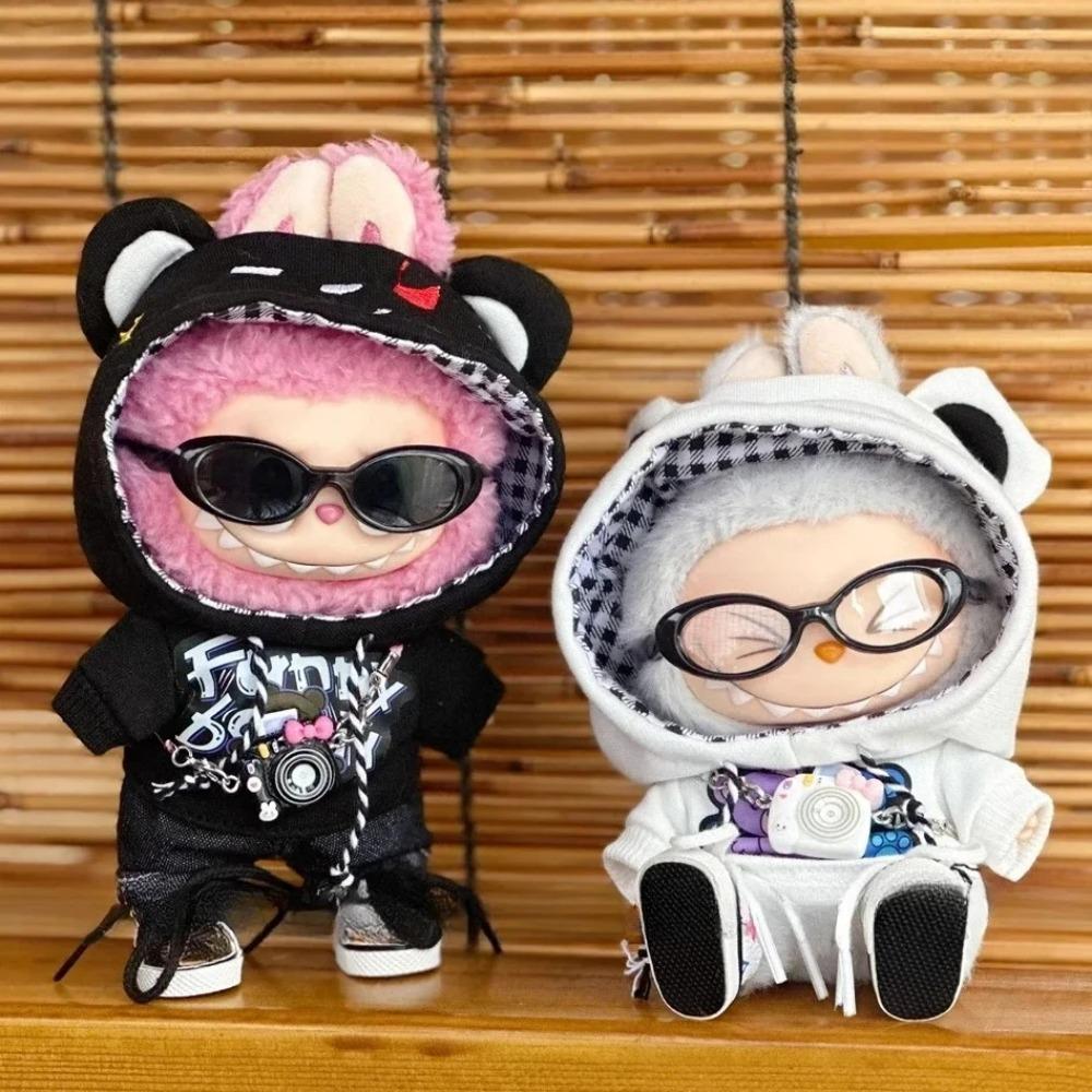 Ochelari de Soare Ovali Mici Labubu Fashion Ochelari de Plastic Transparenți pentru Păpușă Mini de Pluș din Bumbac Idol Kpop Accesorii Ochelari de Soare