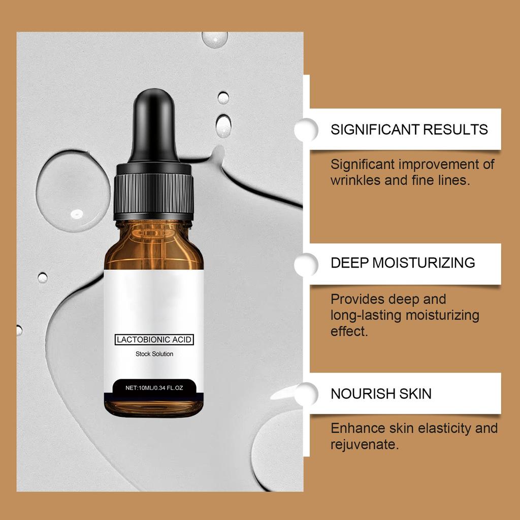 Ansiktsserum laktobionisk fuktighetsgivende, oppstrammende, foryngende hudpleie-serum(10 ml)